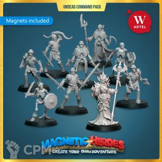 Описание картинки Комплект миниатюр Undead Command Pack от Артель W по цене 3 600руб | Свободный Рынок Миниатюр - СРМ