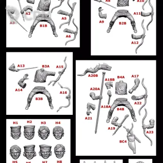 Описание картинки VXDA014  Late Roman Horse Archers от Base 28 по цене 3 750руб | Свободный Рынок Миниатюр - СРМ