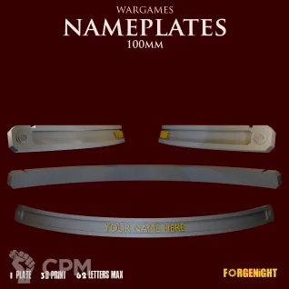 Описание картинки Wargame Bases 100mm nameplate | Именные ярлыки на подставки от ForgeNight по цене 209руб | Свободный Рынок Миниатюр - СРМ