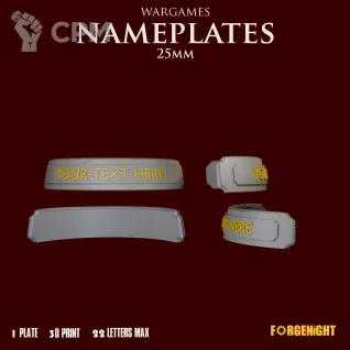 Описание картинки Wargame Bases 25mm nameplate | Именные ярлыки на подставки от ForgeNight по цене 50руб | Свободный Рынок Миниатюр - СРМ