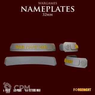 Описание картинки Wargame Bases 32mm nameplate | Именные ярлыки на подставки от ForgeNight по цене 89руб | Свободный Рынок Миниатюр - СРМ