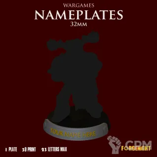 Описание картинки Wargame Bases 32mm nameplate | Именные ярлыки на подставки от ForgeNight по цене 89руб | Свободный Рынок Миниатюр - СРМ