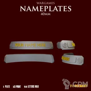 Описание картинки Wargame Bases 40mm nameplate | Именные ярлыки на подставки от ForgeNight по цене 109руб | Свободный Рынок Миниатюр - СРМ