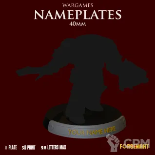 Описание картинки Wargame Bases 40mm nameplate | Именные ярлыки на подставки от ForgeNight по цене 109руб | Свободный Рынок Миниатюр - СРМ