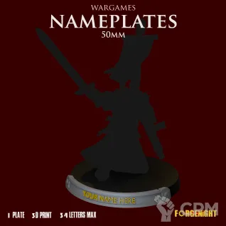 Описание картинки Wargame Bases 50mm nameplate | Именные ярлыки на подставки от ForgeNight по цене 129руб | Свободный Рынок Миниатюр - СРМ