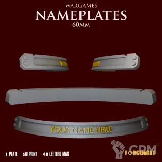 Описание картинки Wargame Bases 60mm nameplate | Именные ярлыки на подставки от ForgeNight по цене 149руб | Свободный Рынок Миниатюр - СРМ