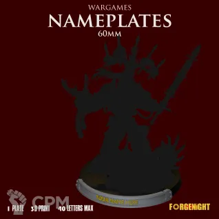 Описание картинки Wargame Bases 60mm nameplate | Именные ярлыки на подставки от ForgeNight по цене 149руб | Свободный Рынок Миниатюр - СРМ