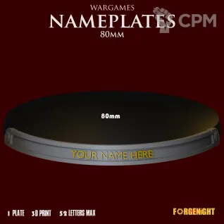 Описание картинки Wargame Bases 80mm nameplate | Именные ярлыки на подставки от ForgeNight по цене 169руб | Свободный Рынок Миниатюр - СРМ
