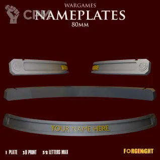 Описание картинки Wargame Bases 80mm nameplate | Именные ярлыки на подставки от ForgeNight по цене 169руб | Свободный Рынок Миниатюр - СРМ