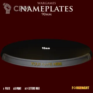 Описание картинки Wargame Bases 90mm nameplate | Именные ярлыки на подставки от ForgeNight по цене 189руб | Свободный Рынок Миниатюр - СРМ