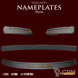 Описание картинки Wargame Bases 90mm nameplate | Именные ярлыки на подставки от ForgeNight по цене 189руб | Свободный Рынок Миниатюр - СРМ
