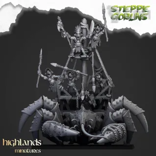 Описание картинки Mounted Coast Goblins on Giant Crab от 3DPrintClub по цене 3 500руб | Свободный Рынок Миниатюр - СРМ
