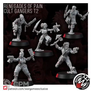 Описание картинки Renegade of pain cult gangers t2 Бандиты Ренегатов №2 от WastelandMiniatures по цене 550руб | Свободный Рынок Миниатюр - СРМ