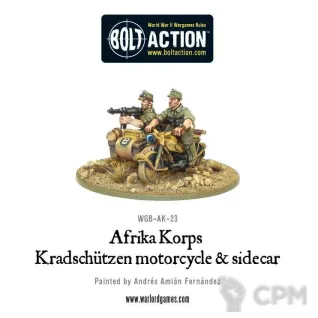 Описание картинки Afrika Korps Kradschutzen motorcycle and sidecar от  по цене 750руб | Свободный Рынок Миниатюр - СРМ