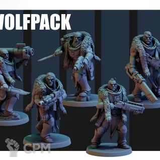 Описание картинки Wolfpack от Manufactorum76 по цене 1 000руб | Свободный Рынок Миниатюр - СРМ