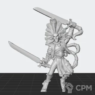 Описание картинки Wood Elf Wardancer Champion от White Rhino по цене 299руб | Свободный Рынок Миниатюр - СРМ