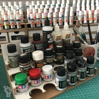 Описание картинки Органайзер под краски TAMIYA, Vallejo Metal Color от Покрашено по цене 1 200руб | Свободный Рынок Миниатюр - СРМ