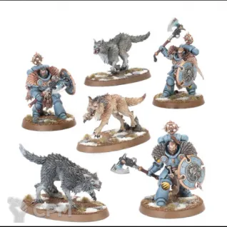 Описание картинки Wolf Guard Headtakers от NEW-MINIATURES по цене 1 881руб | Свободный Рынок Миниатюр - СРМ