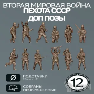 Описание картинки Пехота СССР доп.позы | USSR EXTRA ACTIONS от W1L50n по цене 800руб | Свободный Рынок Миниатюр - СРМ