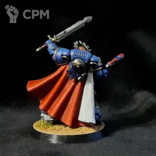 Описание картинки Space Marines Ultramarine Primaris Captain с мечом и плазмой 3D от Superguns по цене 750руб | Свободный Рынок Миниатюр - СРМ