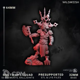 Описание картинки Chaos Wrath - Bestiarii Multipart Squad от PocketSized Prints по цене 850руб | Свободный Рынок Миниатюр - СРМ