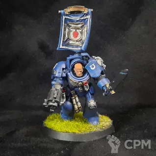 Описание картинки Space Marine Terminator Sergeant оригинал от Superguns по цене 500руб | Свободный Рынок Миниатюр - СРМ