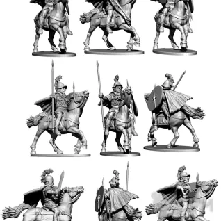 Описание картинки Republican Roman Cavalry от Base 28 по цене 4 640руб | Свободный Рынок Миниатюр - СРМ