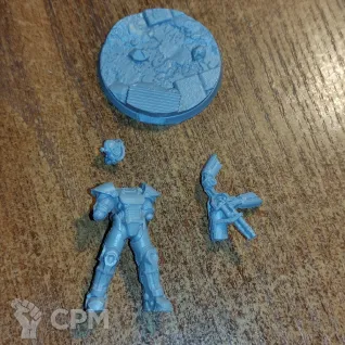 Описание картинки Т-51 с Огнемётом от Dwarf Pirate Foundry по цене 300руб | Свободный Рынок Миниатюр - СРМ