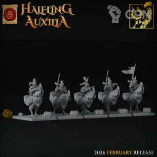Описание картинки Halfling Chicken Riders от 3DPrintClub по цене 510руб | Свободный Рынок Миниатюр - СРМ
