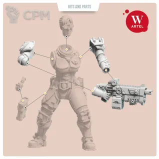 Описание картинки Assault Upgrade Pack for Female Enforcers от Артель W по цене 800руб | Свободный Рынок Миниатюр - СРМ