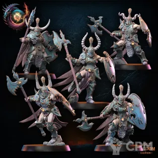 Описание картинки Chaos Warriors of Tzeentch (цена за 1 модель) от 3D Wargaming по цене 175руб | Свободный Рынок Миниатюр - СРМ