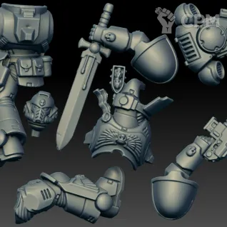 Описание картинки Lieutenant with Power Sword (Scan) от AxeL's Forge по цене 200руб | Свободный Рынок Миниатюр - СРМ