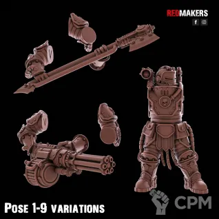 Описание картинки Squad with Power Axes and Rotor Cannons – Imperial от AxeL's Forge по цене 150руб | Свободный Рынок Миниатюр - СРМ
