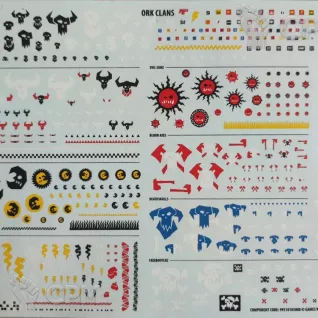 Описание картинки Ork Clans Decals от Black Legion Hall по цене 440руб | Свободный Рынок Миниатюр - СРМ