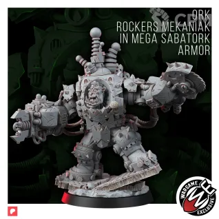 Описание картинки ORK ROCKER MEKANIAK IN MEGA SABATORK ARMOR от Zakat-3D по цене 1 100руб | Свободный Рынок Миниатюр - СРМ