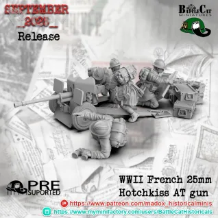 Описание картинки French 25mm Hotchkiss AT gun от 3DPrintClub по цене 400руб | Свободный Рынок Миниатюр - СРМ