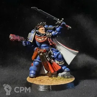 Описание картинки Space Marines Ultramarine Primaris Captain с мечом и плазмой 3D от Superguns по цене 750руб | Свободный Рынок Миниатюр - СРМ