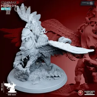 Описание картинки Bretonnia Emperor on WarGripphon от Barduck Miniatures по цене 2 890руб | Свободный Рынок Миниатюр - СРМ