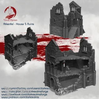 Описание картинки Руины дома Аркенфел №5 от 3D Wargaming по цене 2 480руб | Свободный Рынок Миниатюр - СРМ