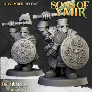 Описание картинки Dwarf Huscarls Unit от 3DPrintClub по цене 100руб | Свободный Рынок Миниатюр - СРМ