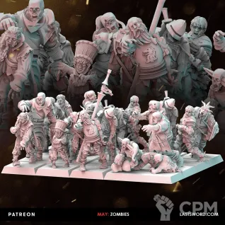 Описание картинки Deadwalker Zombies - 20 Штук от MrMetalHorror по цене 1 400руб | Свободный Рынок Миниатюр - СРМ