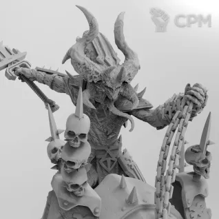 Описание картинки HERALD OF KHORNE ON JUGGERNAUT от 3Д печать миниатюр по цене 879руб | Свободный Рынок Миниатюр - СРМ