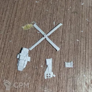 Описание картинки Ferret VTOL (Приземлившийся) (5 тонн) от Dwarf Pirate Foundry по цене 250руб | Свободный Рынок Миниатюр - СРМ