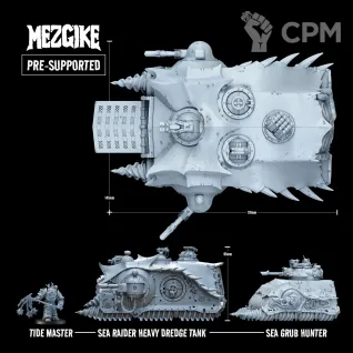 Описание картинки Sea raider heavy dredge tank / Chaos Land Raider от Zakat-3D по цене 6 000руб | Свободный Рынок Миниатюр - СРМ